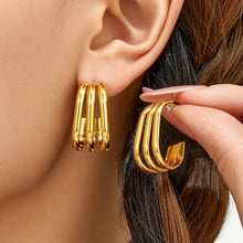 316L Stainless Steel 18K PVD Gold C-Shaped Earrings made with 316L stainless steel and 18K PVD gold finish for wholesale jewelry buyers - image 23