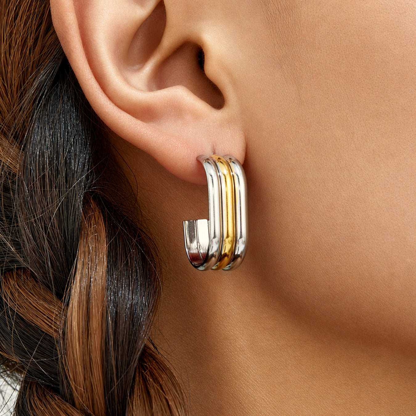 316L Stainless Steel 18K PVD Gold C-Shaped Earrings made with 316L stainless steel and 18K PVD gold finish for wholesale jewelry buyers - image 26