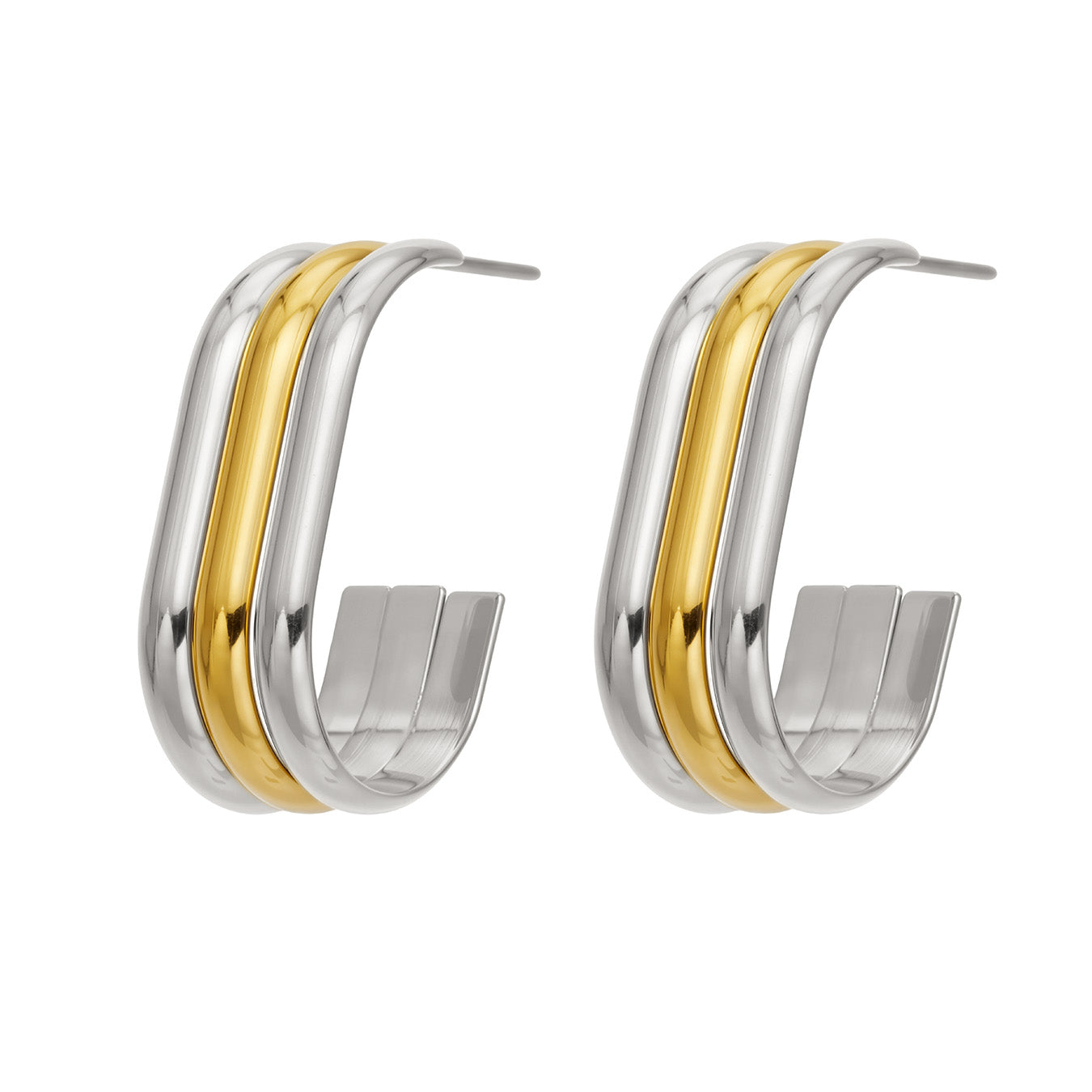 316L Stainless Steel 18K PVD Gold C-Shaped Earrings made with 316L stainless steel and 18K PVD gold finish for wholesale jewelry buyers - image 3