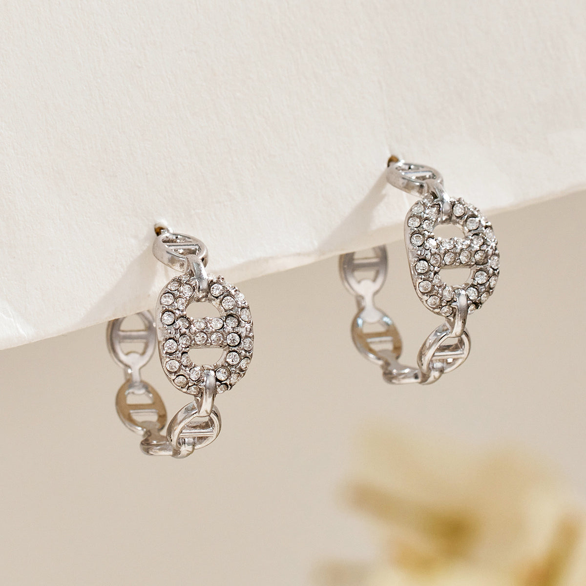 316L Stainless Steel 18K PVD Gold C-Shaped Zircon Earrings made with 316L stainless steel and 18K PVD gold finish for wholesale jewelry buyers - image 12