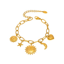 316L Stainless Steel Celestial Sun & Moon Charm Bracelet & Anklet - Image 5