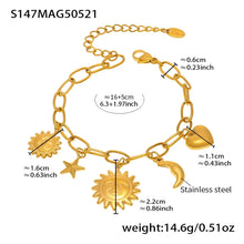 316L Stainless Steel Celestial Sun & Moon Charm Bracelet & Anklet - Image 8