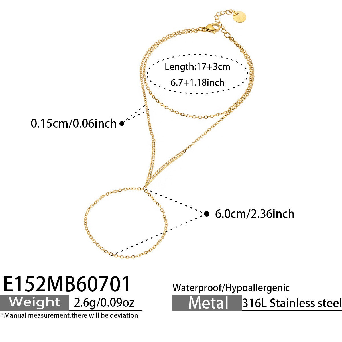 316L Stainless Steel 18K PVD Gold Chain Bracelet made with 316L stainless steel and 18K PVD gold finish for wholesale jewelry buyers - image 6