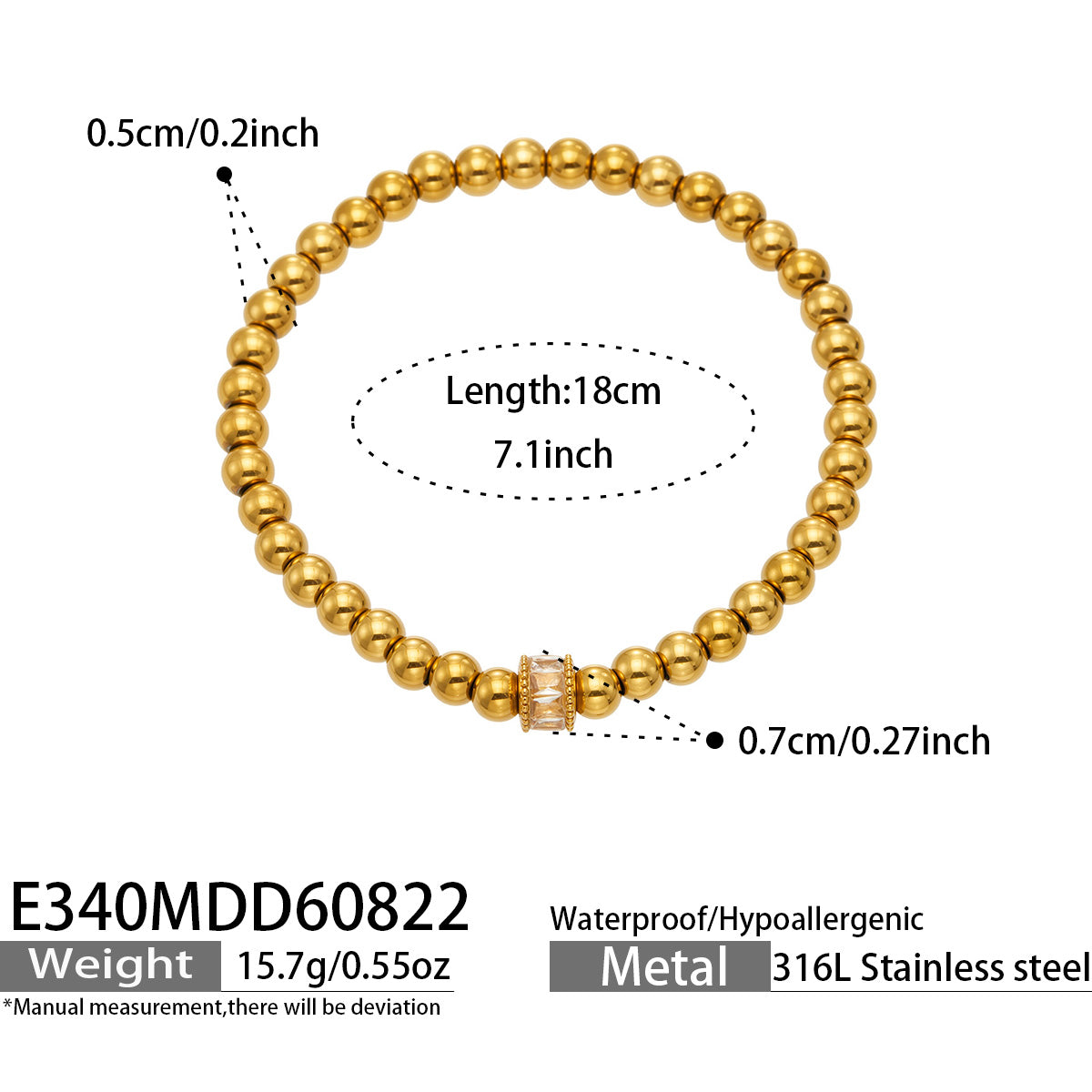 316L Stainless Steel 18K PVD Gold Charm Bracelet made with 316L stainless steel and 18K PVD gold finish for wholesale jewelry buyers - image 11