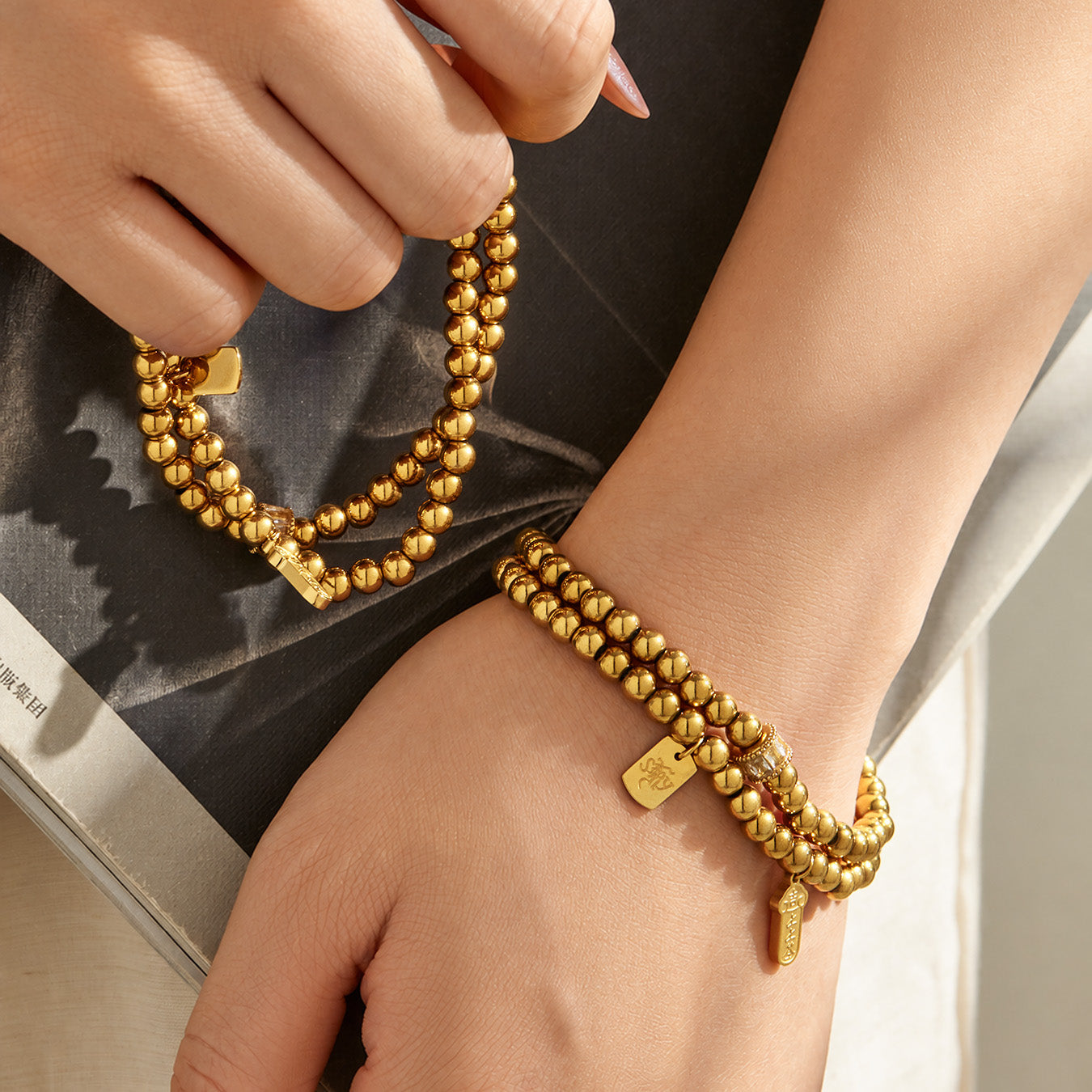 316L Stainless Steel 18K PVD Gold Charm Bracelet made with 316L stainless steel and 18K PVD gold finish for wholesale jewelry buyers - image 7