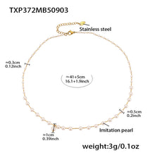 Final specification chart for the heart and pearl beaded necklace, demonstrating the quality standards of MiduoduoJewelry.
