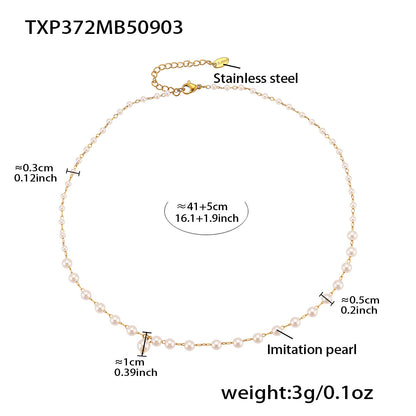 316L Stainless Steel Chic Beaded Heart Cherry Pearl Jewelry Set - Image 15