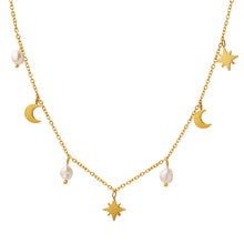 316L Stainless Steel Chic Celestial Freshwater Pearl Tassel Necklace - Image 1