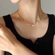 316L Stainless Steel Chic Celestial Freshwater Pearl Tassel Necklace - Image 3