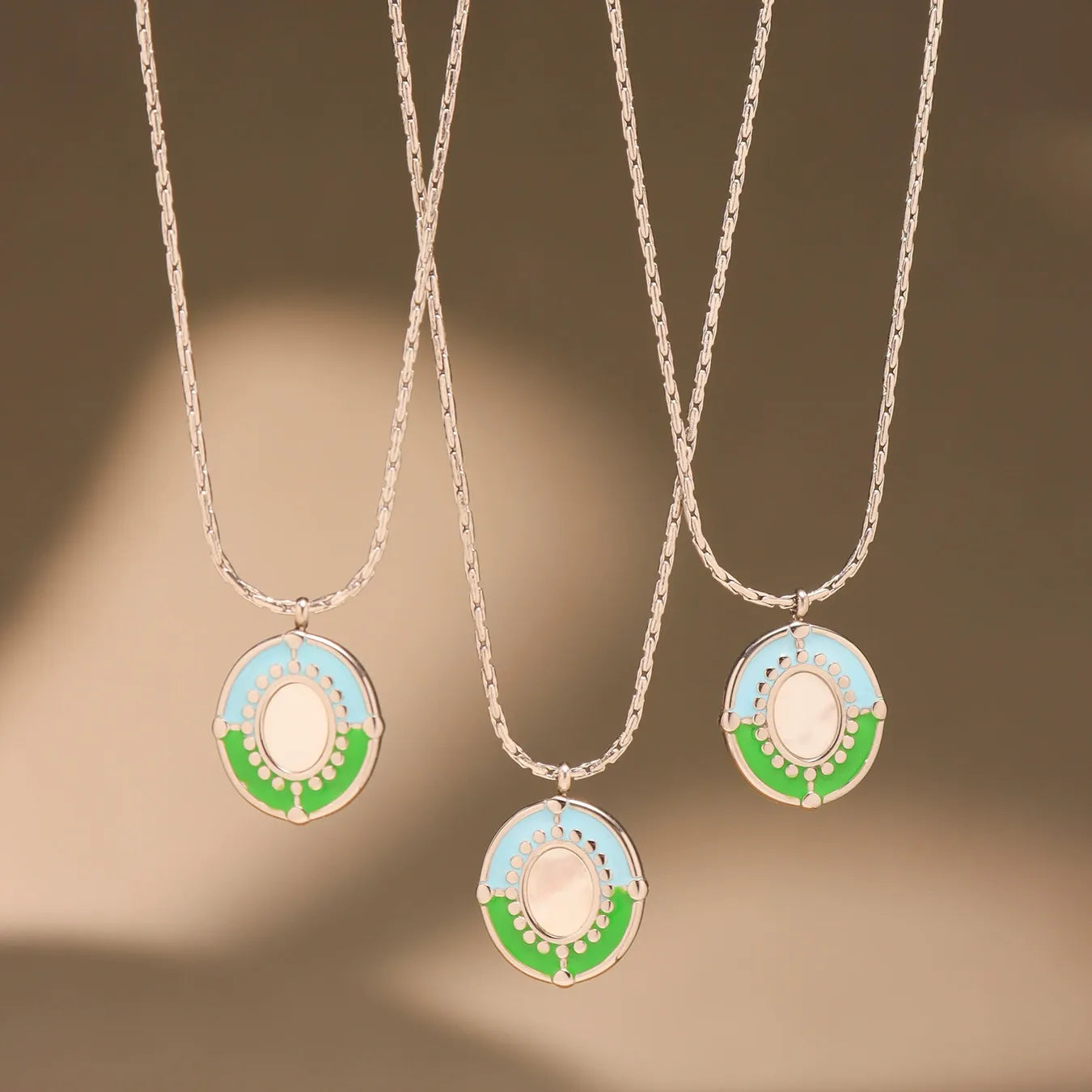 316L Stainless Steel Chic Enamel Shell Pendant Necklace - Image 2