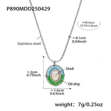 316L Stainless Steel Chic Enamel Shell Pendant Necklace - Image 6