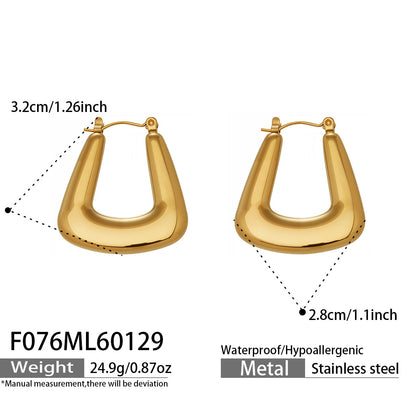 316L Stainless Steel Chic Geometric Minimalist Hoop Earrings - Image 1