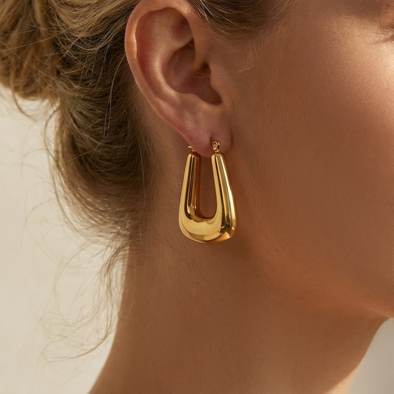 316L Stainless Steel Chic Geometric Minimalist Hoop Earrings - Image 10