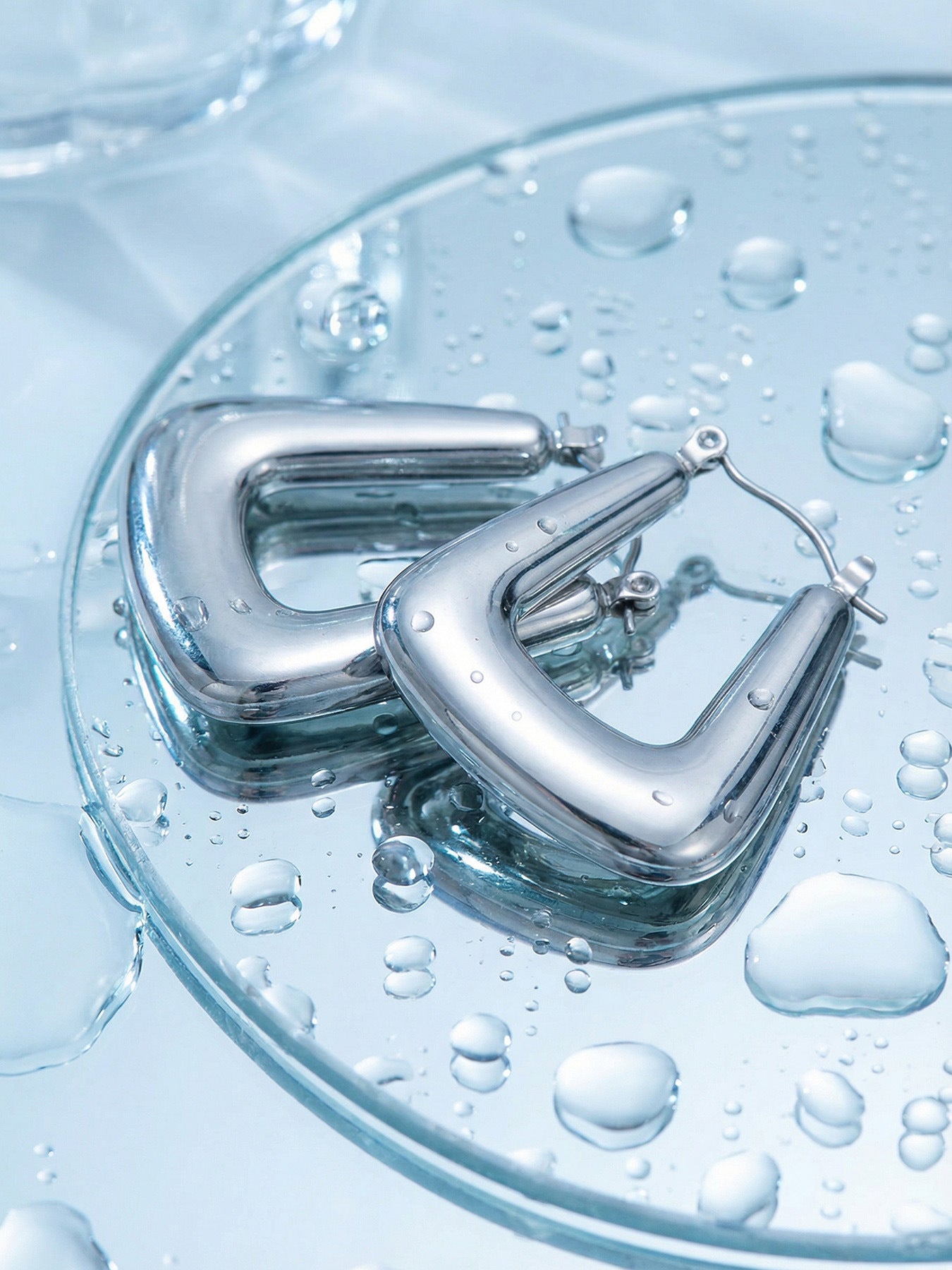 316L Stainless Steel Chic Geometric Minimalist Hoop Earrings - Image 3