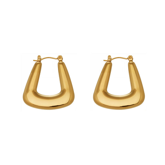 316L Stainless Steel Chic Geometric Minimalist Hoop Earrings - Image 4