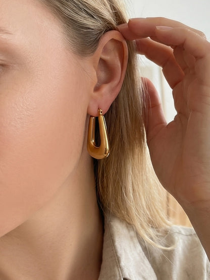 316L Stainless Steel Chic Geometric Minimalist Hoop Earrings - Image 7