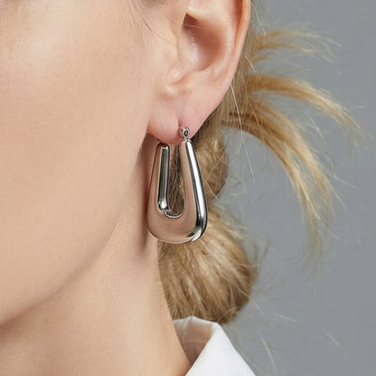 316L Stainless Steel Chic Geometric Minimalist Hoop Earrings - Image 9