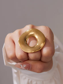 316L Stainless Steel Chic Irregular Hollow Open Ring - Image 10