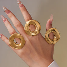 316L Stainless Steel Chic Irregular Hollow Open Ring - Image 5