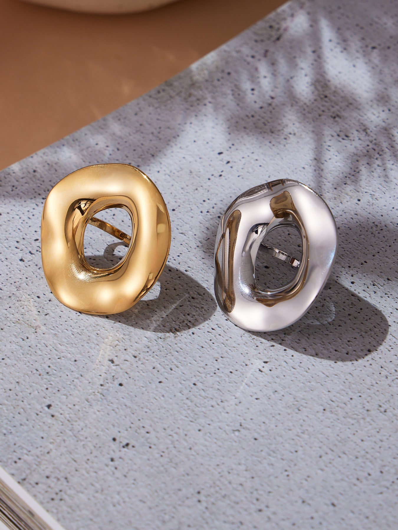 316L Stainless Steel Chic Irregular Hollow Open Ring - Image 8