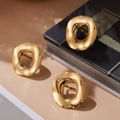 316L Stainless Steel Chic Irregular Hollow Open Ring - Image 9