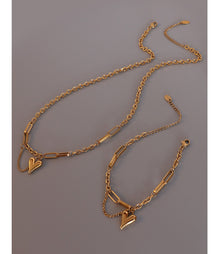 316L Stainless Steel Chic Minimalist 18K Gold Plated Heart Set - Image 3