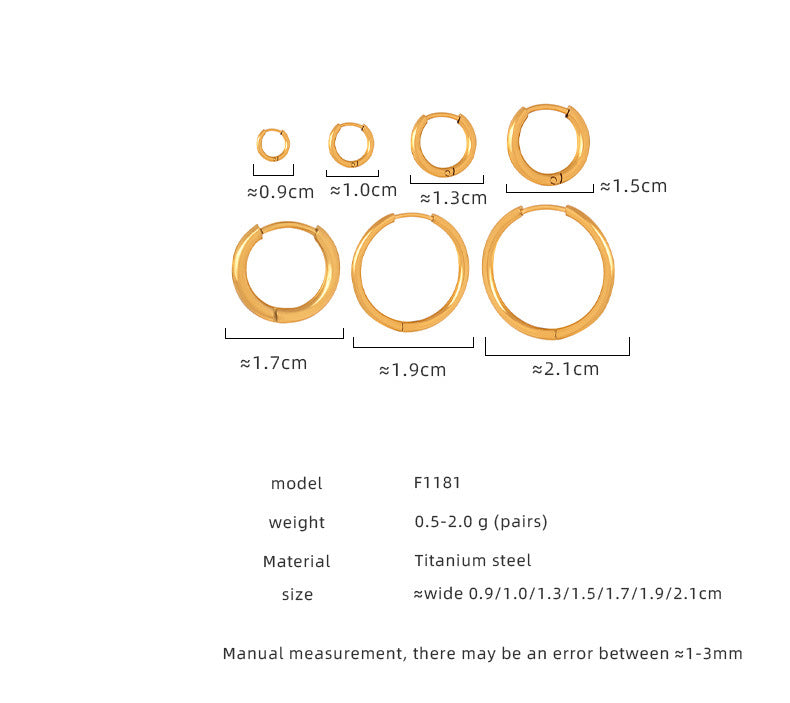 316L Stainless Steel Chic Minimalist Circle Hoop Earrings - Image 2