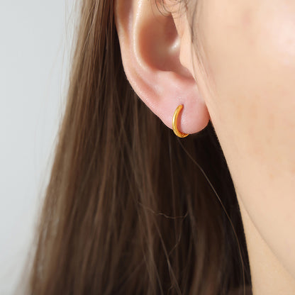 316L Stainless Steel Chic Minimalist Circle Hoop Earrings - Image 8