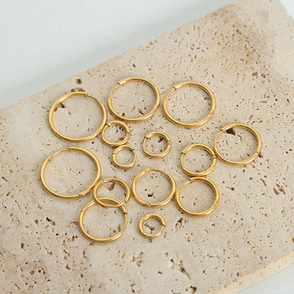 316L Stainless Steel Chic Minimalist Circle Hoop Earrings - Image 9