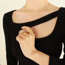 316L Stainless Steel Chic Minimalist Double Layer Snake Bone Chain Necklace - Image 2