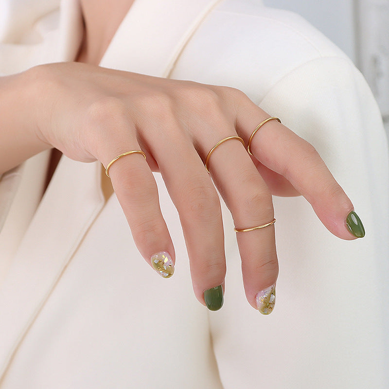 316L Stainless Steel Chic Minimalist Unisex Circle Band Ring - Image 1