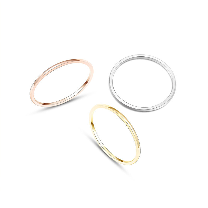 316L Stainless Steel Chic Minimalist Unisex Circle Band Ring - Image 2