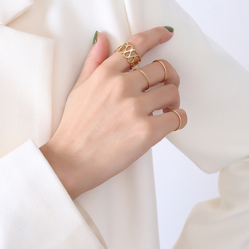 316L Stainless Steel Chic Minimalist Unisex Circle Band Ring - Image 3