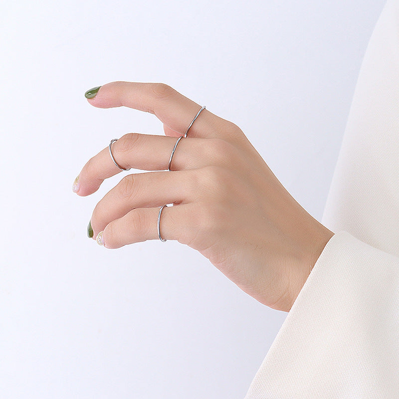 316L Stainless Steel Chic Minimalist Unisex Circle Band Ring - Image 5