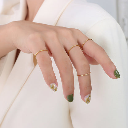 316L Stainless Steel Chic Minimalist Unisex Circle Band Ring - Image 6