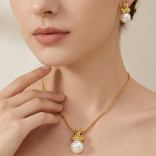 316L Stainless Steel Chic Squirrel Faux Pearl Earrings & Necklace Set - Image 5