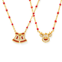 316L Stainless Steel Christmas Reindeer & Bell Zircon Necklace - Image 3
