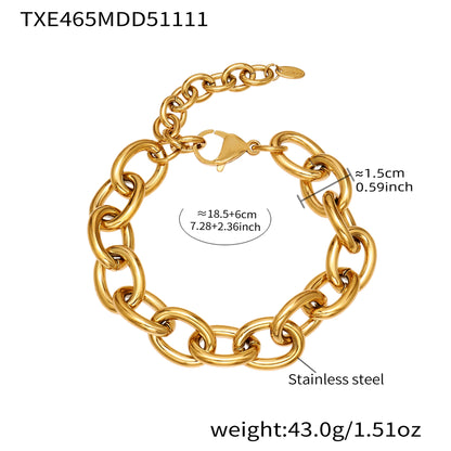 316L Stainless Steel Chunky 18K Gold Plated Cuban Link Chain - Image 1