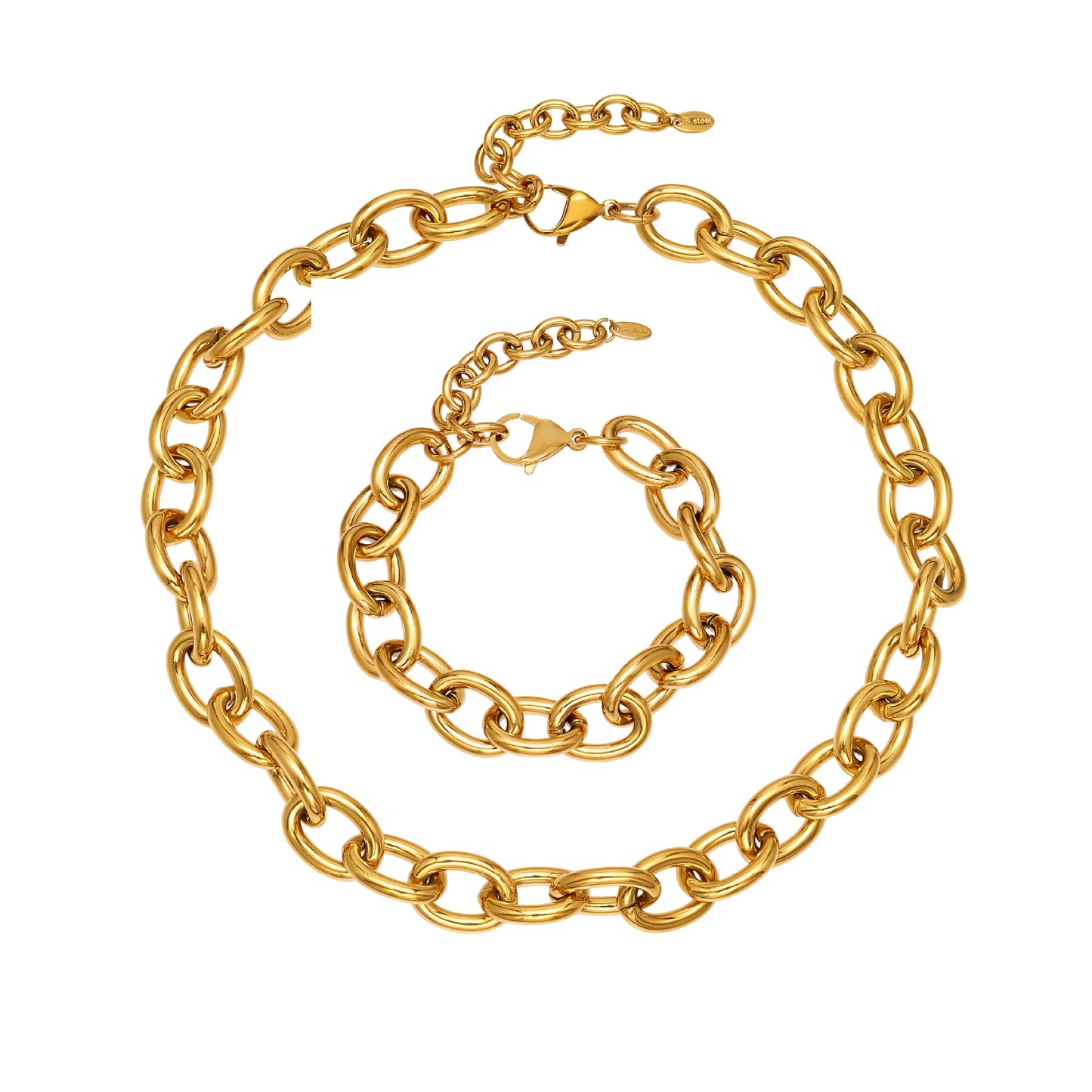 316L Stainless Steel Chunky 18K Gold Plated Cuban Link Chain - Image 5