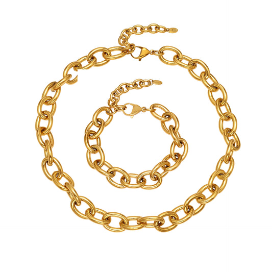 316L Stainless Steel Chunky 18K Gold Plated Cuban Link Chain - Image 5