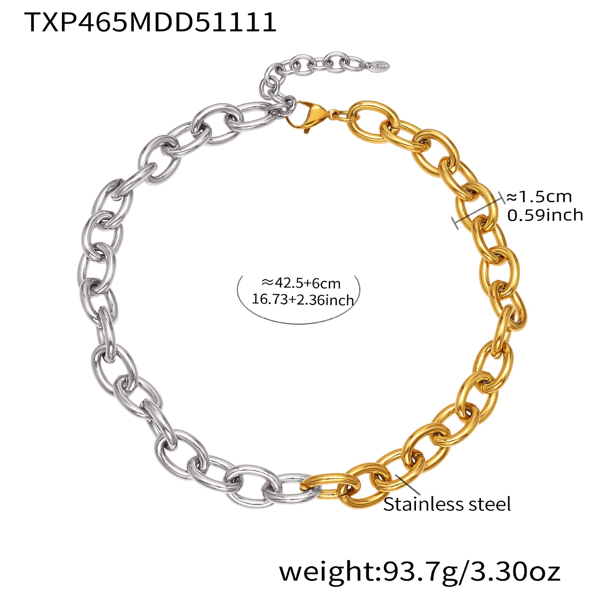 316L Stainless Steel Chunky 18K Gold Plated Cuban Link Chain - Image 6