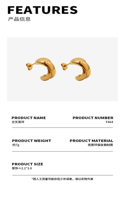 316L stainless steel chunky hoop earrings size and weight information
