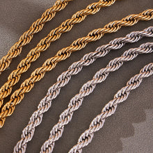 316L Stainless Steel Chunky Two-Tone PVD Gold Plated Twisted Chain Necklace - Image 3