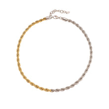 316L Stainless Steel Chunky Two-Tone PVD Gold Plated Twisted Chain Necklace - Image 5