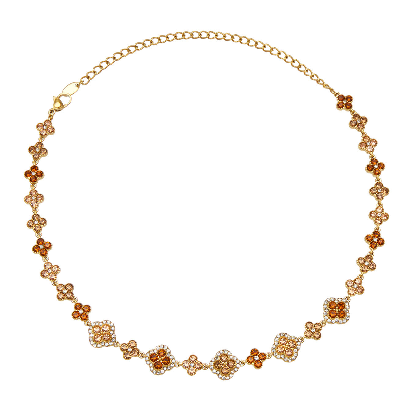 View of 316L Stainless Steel Clover Necklace with White Zircon