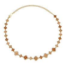 View of 316L Stainless Steel Clover Necklace with White Zircon