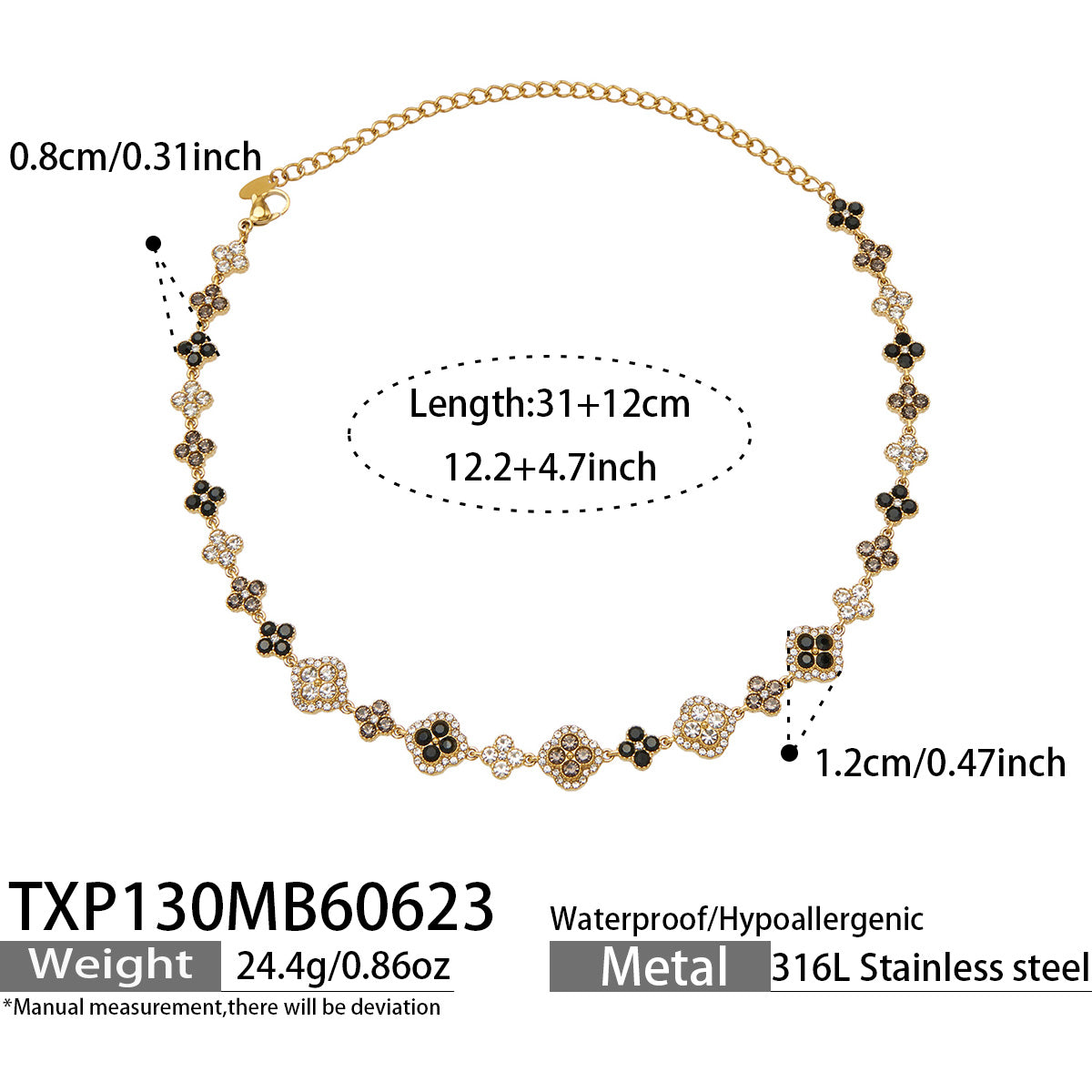 316L Stainless Steel 18K PVD Gold Clover Necklace Set made with 316L stainless steel and 18K PVD gold finish for wholesale jewelry buyers - image 10