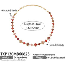 316L Stainless Steel 18K PVD Gold Clover Necklace Set made with 316L stainless steel and 18K PVD gold finish for wholesale jewelry buyers - image 11