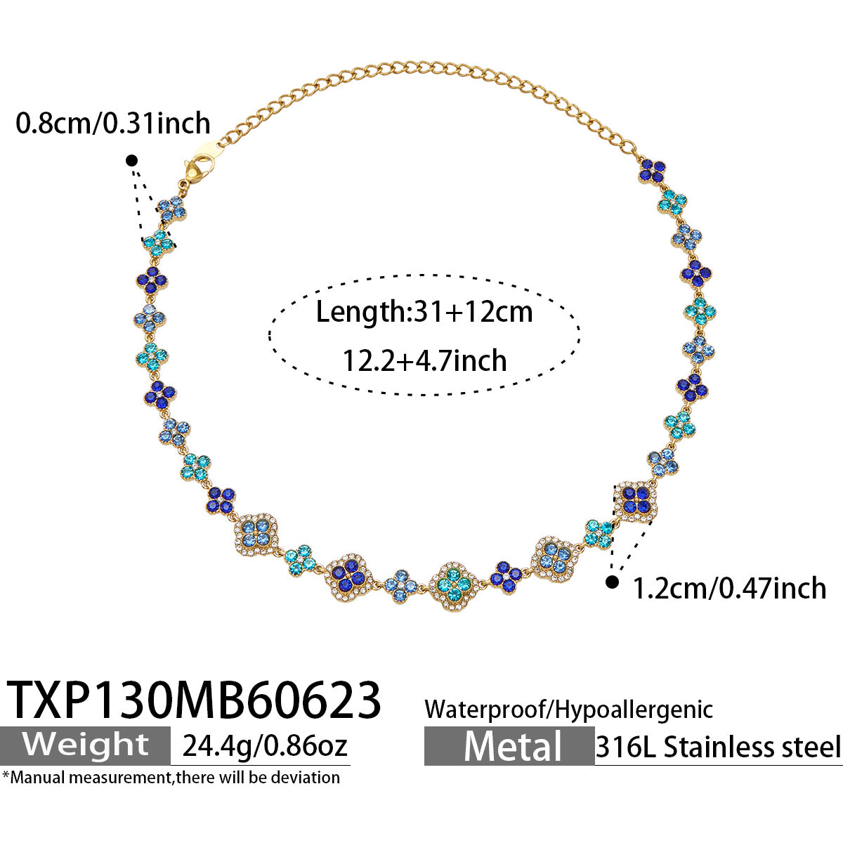 316L Stainless Steel 18K PVD Gold Clover Necklace Set made with 316L stainless steel and 18K PVD gold finish for wholesale jewelry buyers - image 12