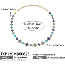 316L Stainless Steel 18K PVD Gold Clover Necklace Set made with 316L stainless steel and 18K PVD gold finish for wholesale jewelry buyers - image 12